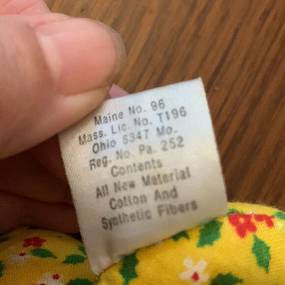 2 vintage Hallmark yellow calico cloth cats Christmas tree ornaments - Picture 7 of 7